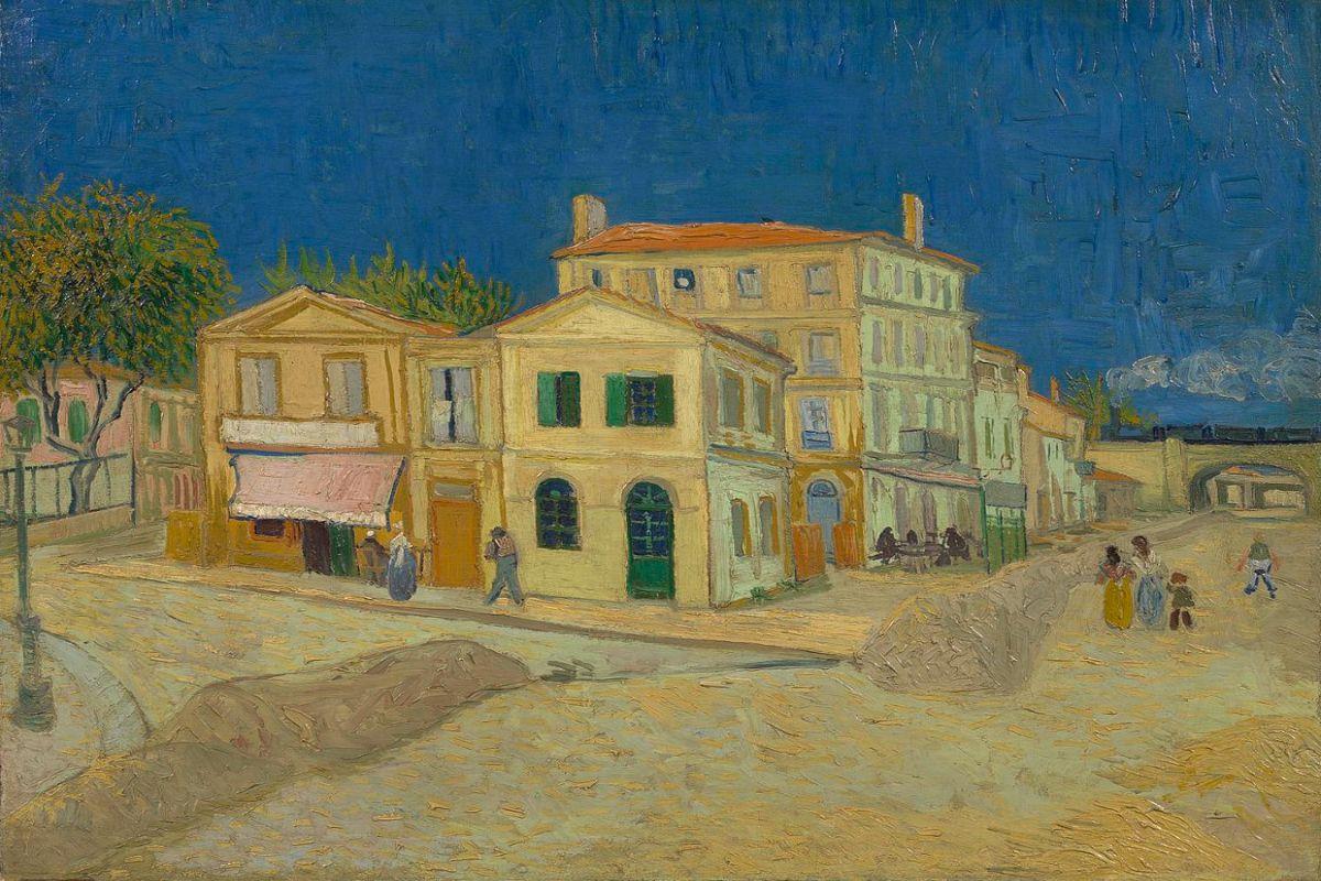 La Maison Jaune, où Van Gogh a vécu dans la ville d'Arles, peinte par l'artiste.