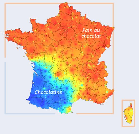 carte de la france pain au chocolat
