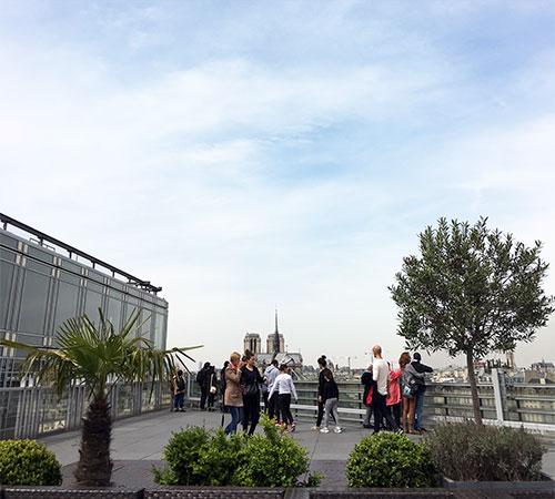Dernier étage de l'Institut du Monde Arabe. Photo Aloysio Bello
