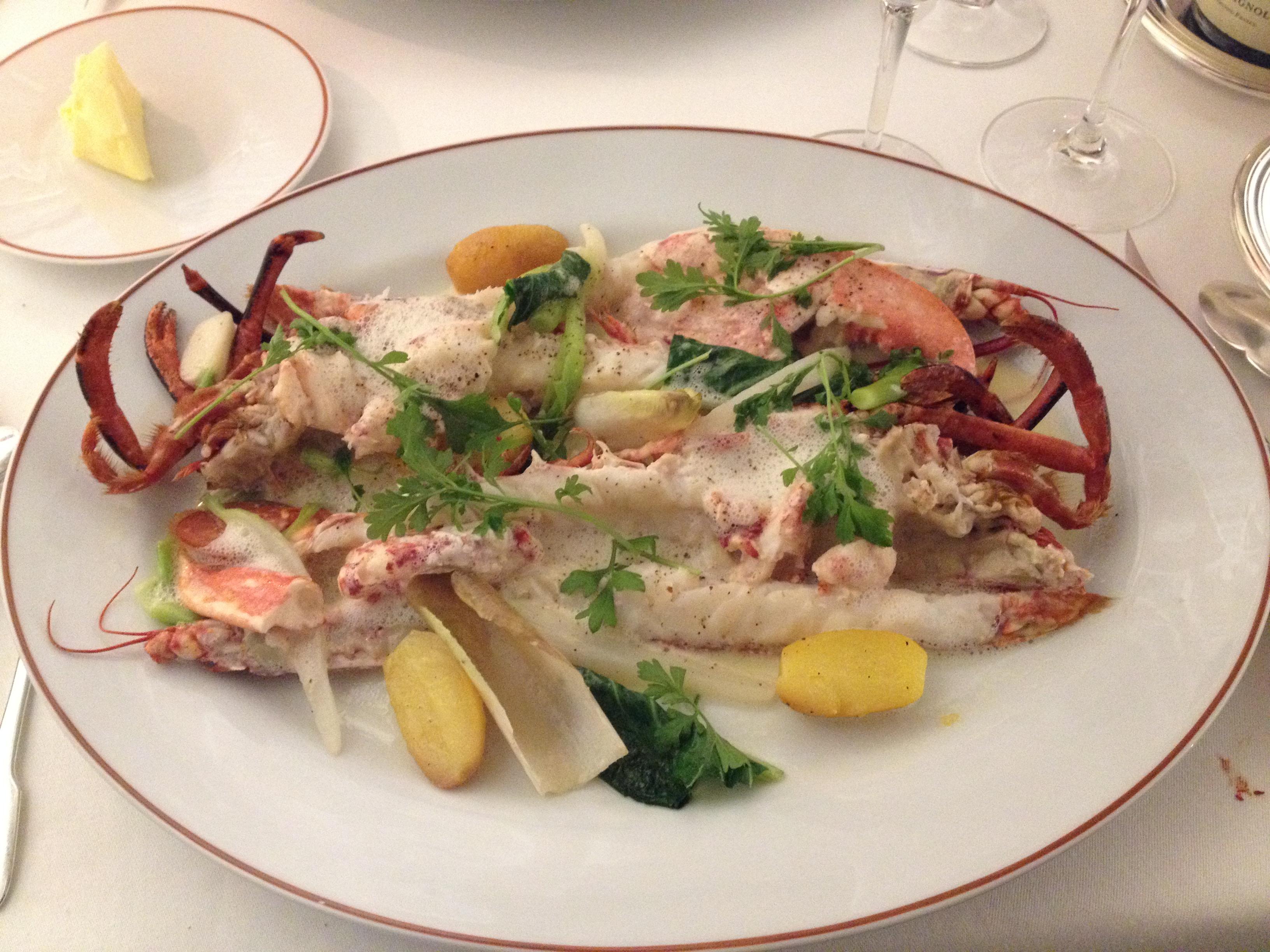 Poisson et homard en plat principal