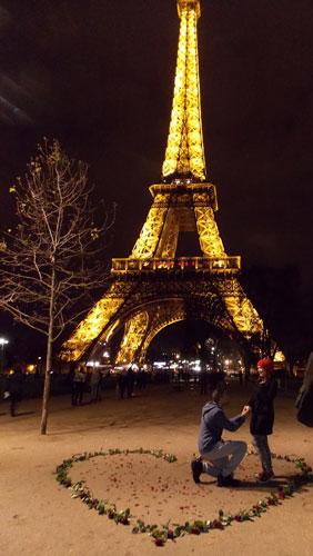 Tour Eiffel et demande en mariage