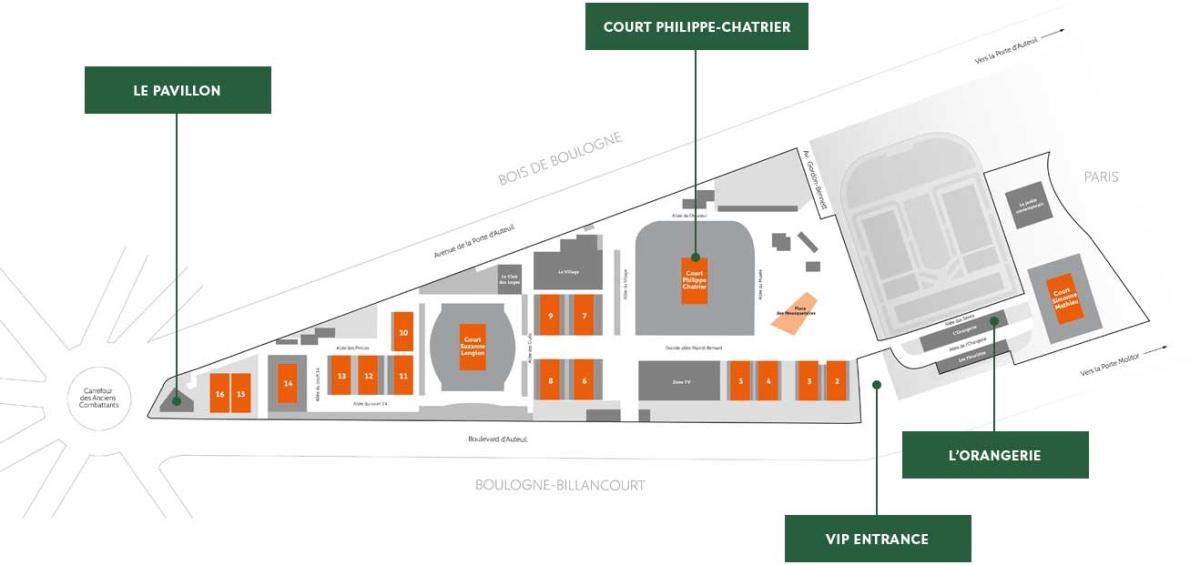 plan stade roland garros