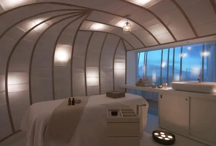L'intérieur de la salle de massage du spa Six Senses