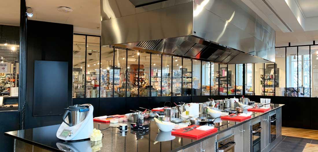 Le bel espace pour les cours aux Galeries Lafayette Gourmet