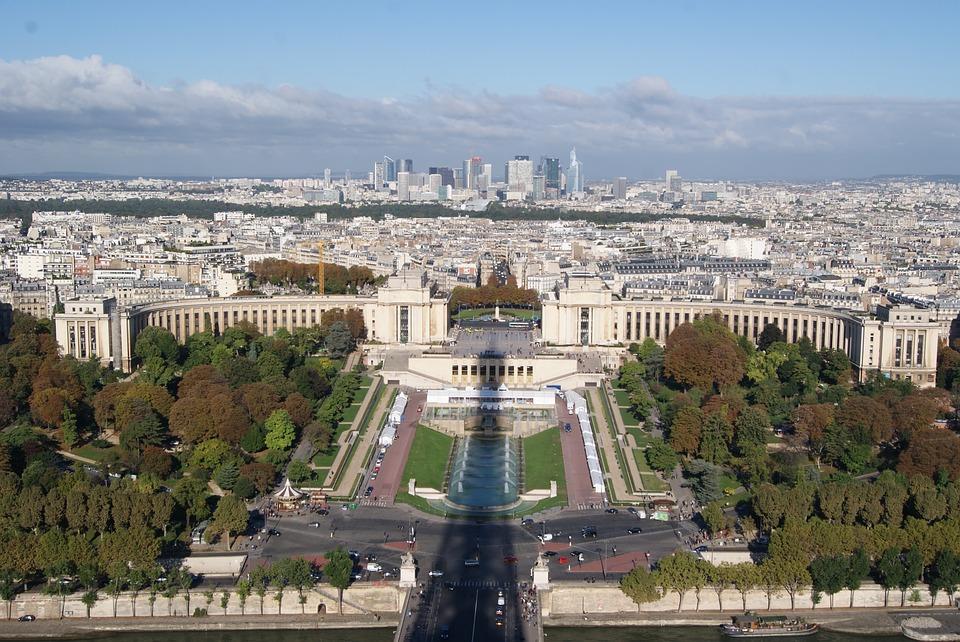 Vue du Trocadéro depuis la Tour Eiffel à Paris