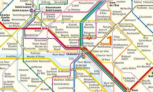 carte du métro, du bus et du RER de Paris