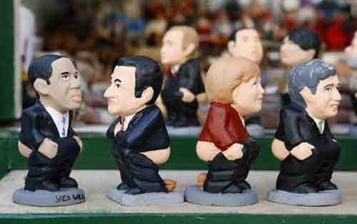 Les traditionnels 'caganers', décorations de Noël scatologiques