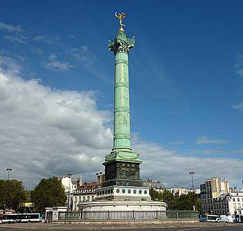 La place de la Bastille (Bastille) à Paris