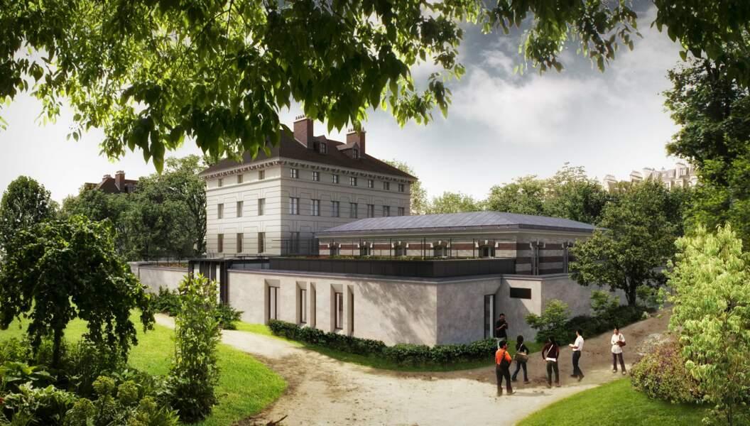 Vue du square Nicolas Ledoux sur le musée de la Libération de Paris